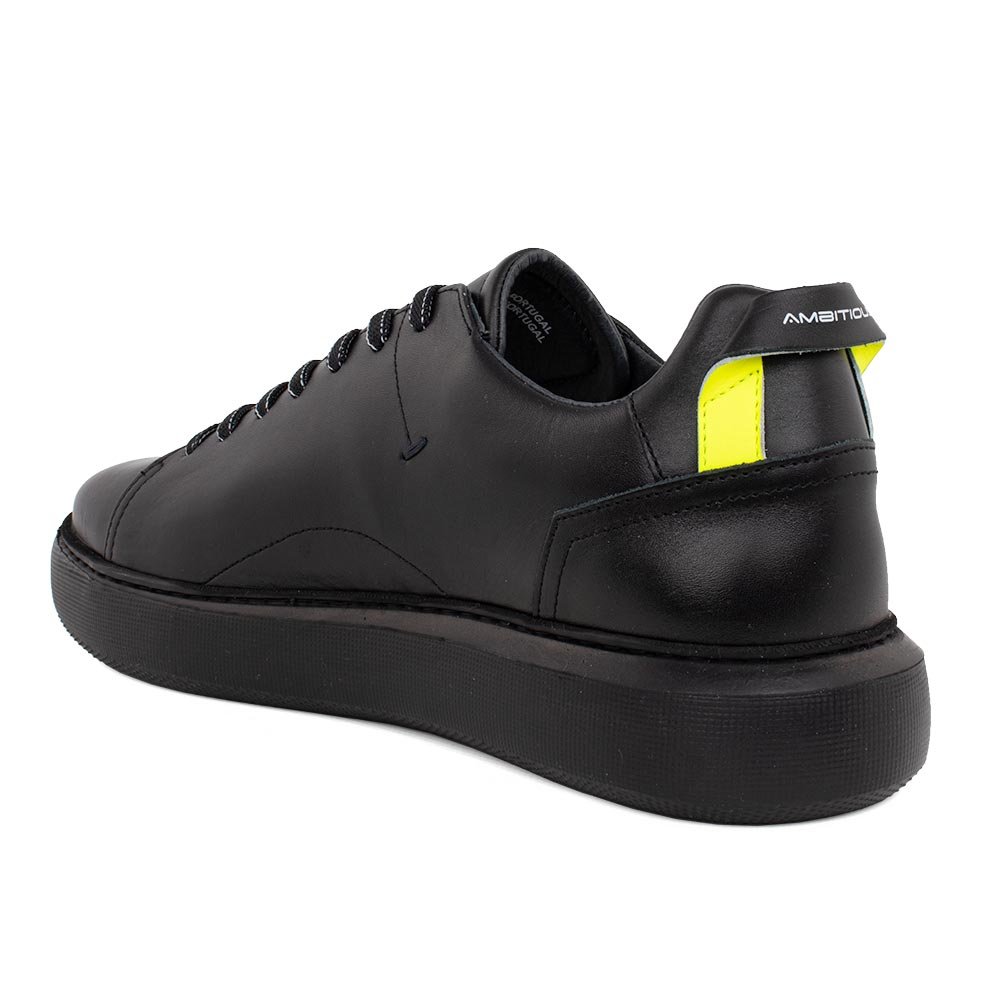 AMBITIOUS ΑΝΔΡΙΚΑ ΔΕΡΜΑΤΙΚΑ SNEAKERS ECLIPSE 11030 ΜΑΥΡΑ - Image 4