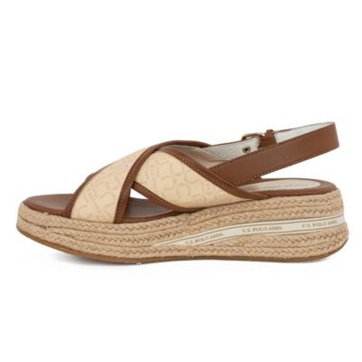 US POLO ΓΥΝΑΙΚΕΙΑ ΠΕΔΙΛΑ GLORY005 PRINT CUOIO/BEIGE - Image 3