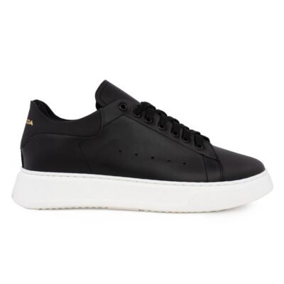 PERLAMODA ΑΝΔΡΙΚΑ ΔΕΡΜΑΤΙΝΑ SNEAKERS REY1IV BLACK