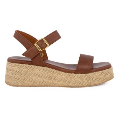 KOMIS & KOMIS ΓΥΝΑΙΚΕΙΑ ΔΕΡΜΑΤΙΝΑ FLATFORM ΠΕΔΙΛΑ A73 COGNAC