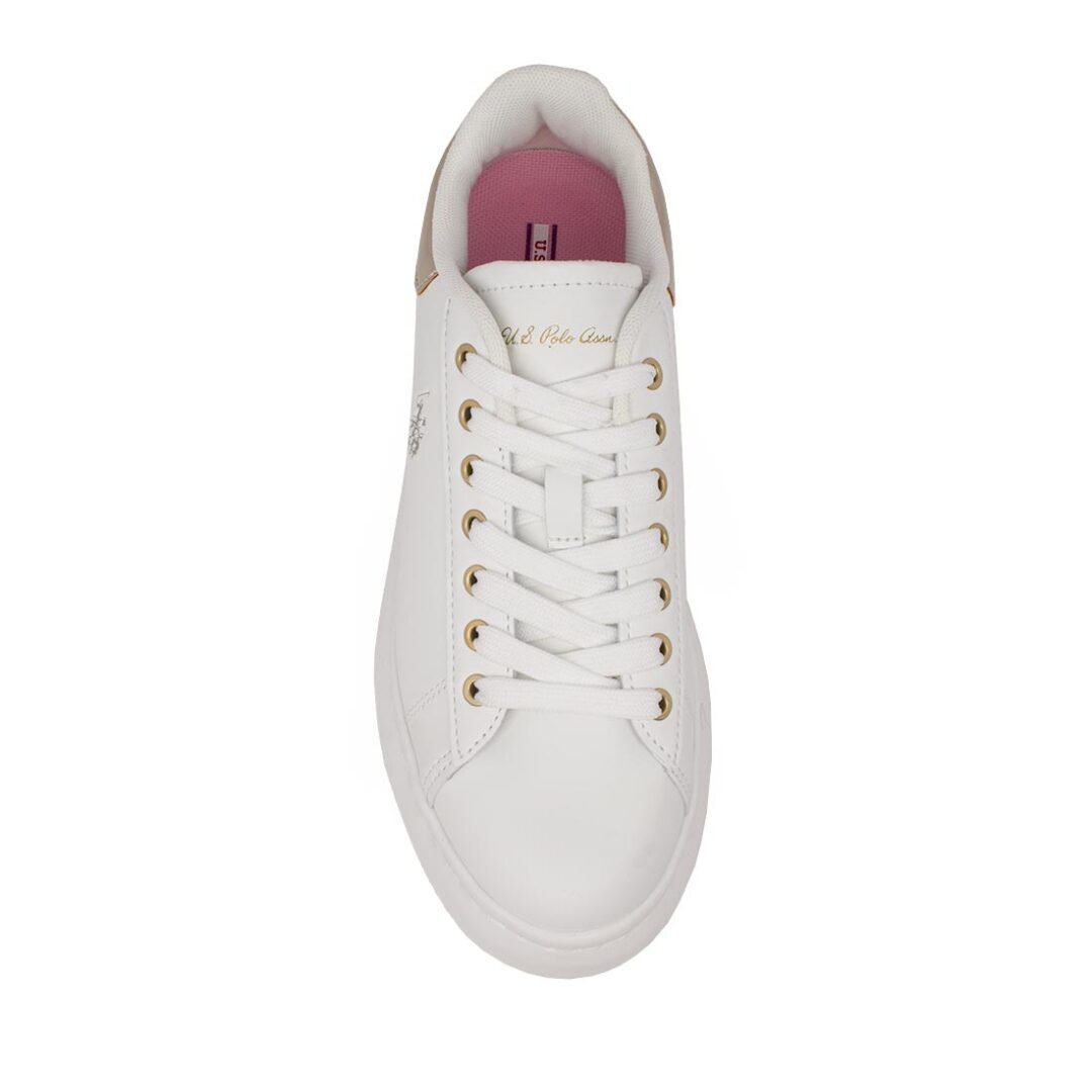 US POLO ΓΥΝΑΙΚΕΙΑ SNEAKERS BRITNY001 WHITE/GOLD - Image 6