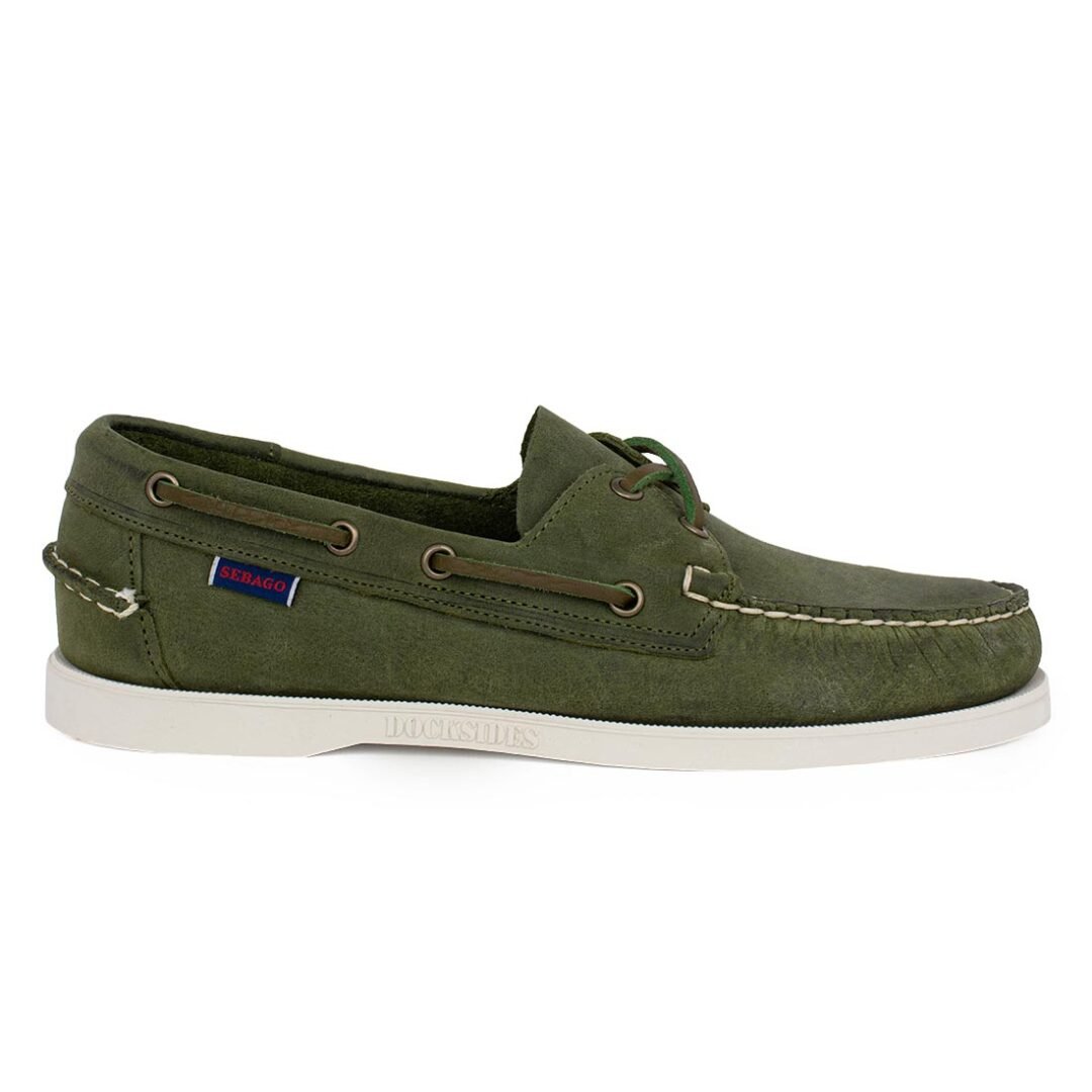 SEBAGO ΑΝΔΡΙΚΑ BOAT SHOES DOCKSIDES PORTLAND CRAZY GREEN MILITARY