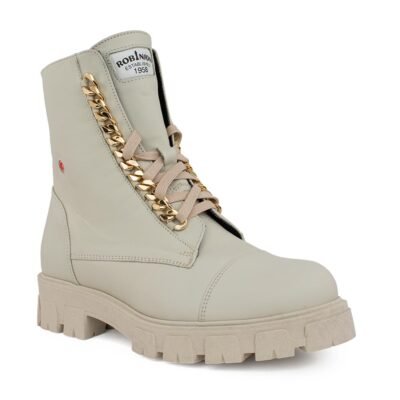 ROBINSON SHOES ΓΥΝΑΙΚΕΙΑ ΔΕΡΜΑΤΙΝΑ ΑΡΒΥΛΑΚΙΑ 113330 IVORY - Image 2