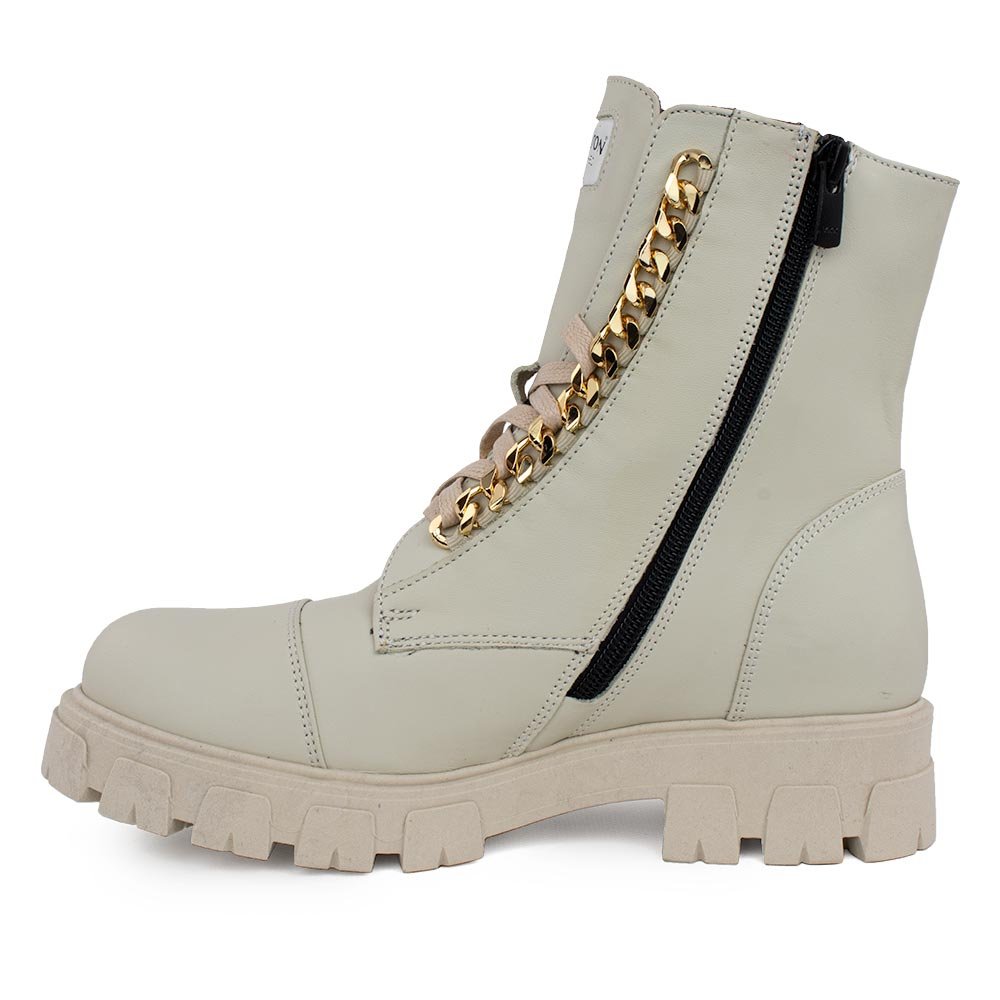 ROBINSON SHOES ΓΥΝΑΙΚΕΙΑ ΔΕΡΜΑΤΙΝΑ ΑΡΒΥΛΑΚΙΑ 113330 IVORY - Image 3