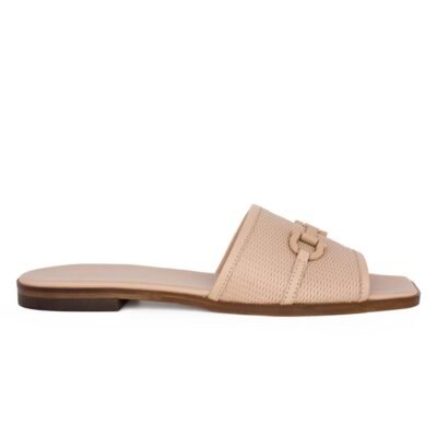 BOSS SHOES ΓΥΝΑΙΚΕΙΕΣ ΔΕΡΜΑΤΙΝΕΣ FLAT ΠΑΝΤΟΦΛΕΣ ZWCH014 BEIGE COLANDER