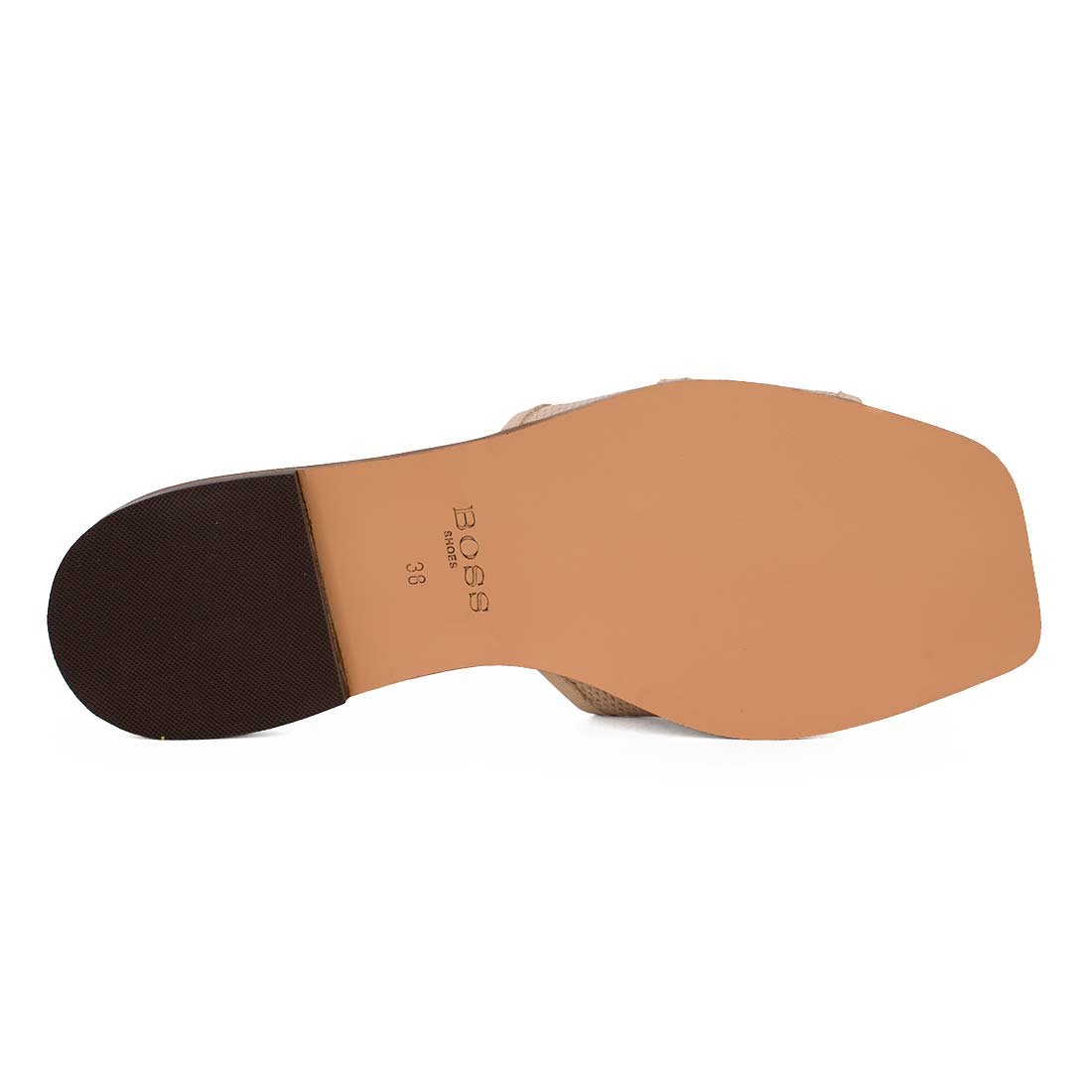 BOSS SHOES ΓΥΝΑΙΚΕΙΕΣ ΔΕΡΜΑΤΙΝΕΣ FLAT ΠΑΝΤΟΦΛΕΣ ZWCH014 BEIGE COLANDER - Image 4