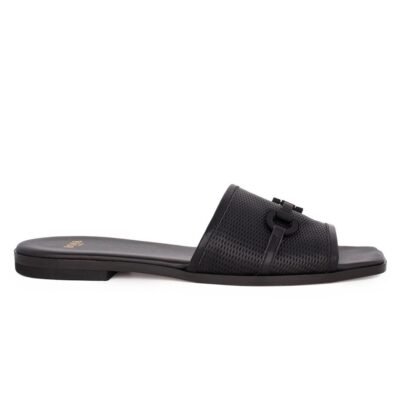 BOSS SHOES ΓΥΝΑΙΚΕΙΕΣ ΔΕΡΜΑΤΙΝΕΣ FLAT ΠΑΝΤΟΦΛΕΣ ZWCH014 BLACK COLANDER