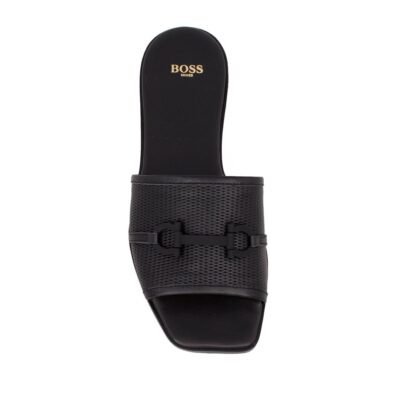 BOSS SHOES ΓΥΝΑΙΚΕΙΕΣ ΔΕΡΜΑΤΙΝΕΣ FLAT ΠΑΝΤΟΦΛΕΣ ZWCH014 BLACK COLANDER - Image 5