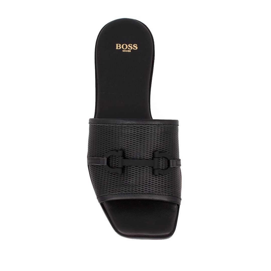 BOSS SHOES ΓΥΝΑΙΚΕΙΕΣ ΔΕΡΜΑΤΙΝΕΣ FLAT ΠΑΝΤΟΦΛΕΣ ZWCH014 BLACK COLANDER - Image 5