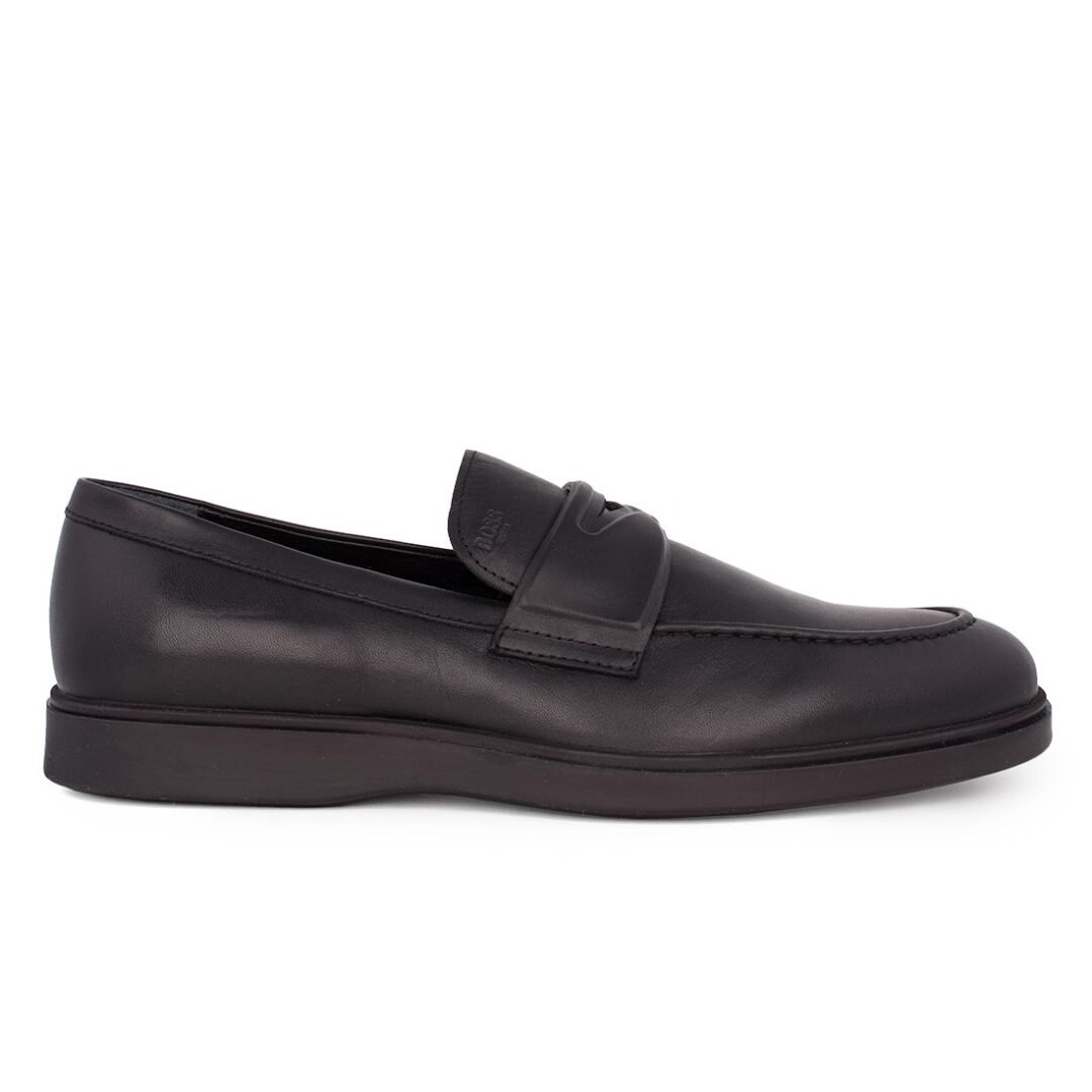 BOSS SHOES ΑΝΔΡΙΚΑ ΔΕΡΜΑΤΙΝΑ LOAFERS A7537 BLACK MARINO