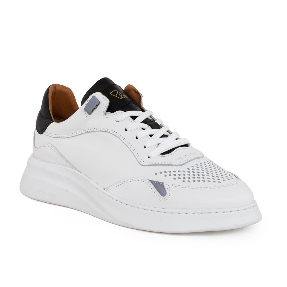 PERLAMODA ΑΝΔΡΙΚΑ ΔΕΡΜΑΤΙΝΑ XLight SNEAKERS PRESIDENT 200.0 ΛΕΥΚΑ - Image 2