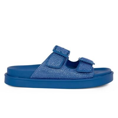 BUFFALO ΓΥΝΑΙΚΕΙΑ SLIDES SOL ARI GLAM BLUE GLITTER