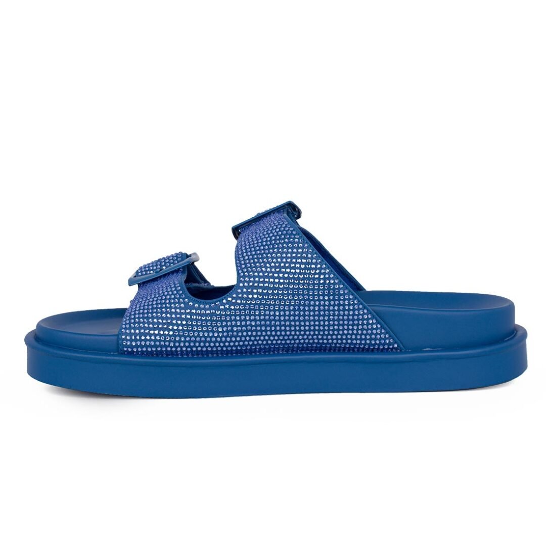 BUFFALO ΓΥΝΑΙΚΕΙΑ SLIDES SOL ARI GLAM BLUE GLITTER - Image 3