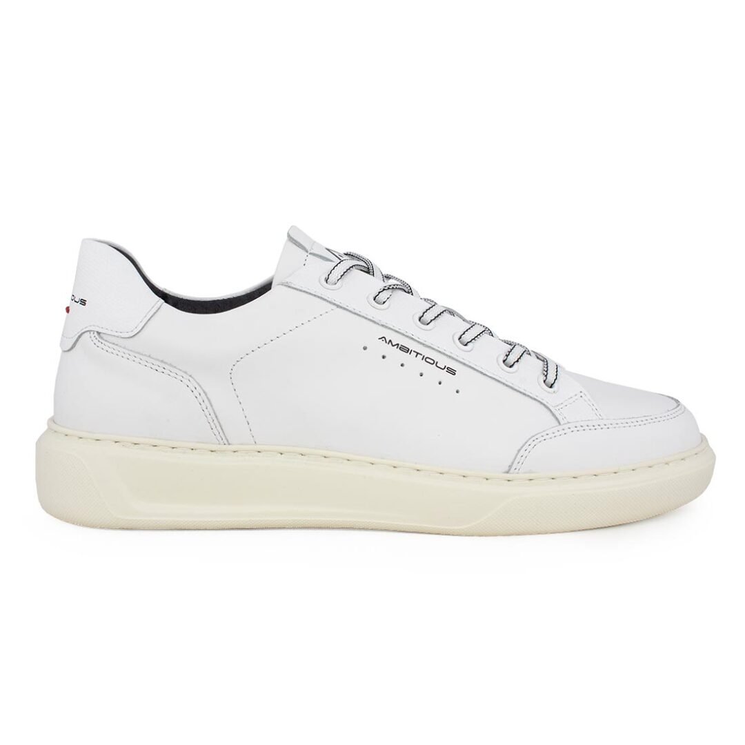 AMBITIOUS ΑΝΔΡΙΚΑ ΔΕΡΜΑΤΙΝΑ XLight SNEAKERS 12861-4838A WHITE