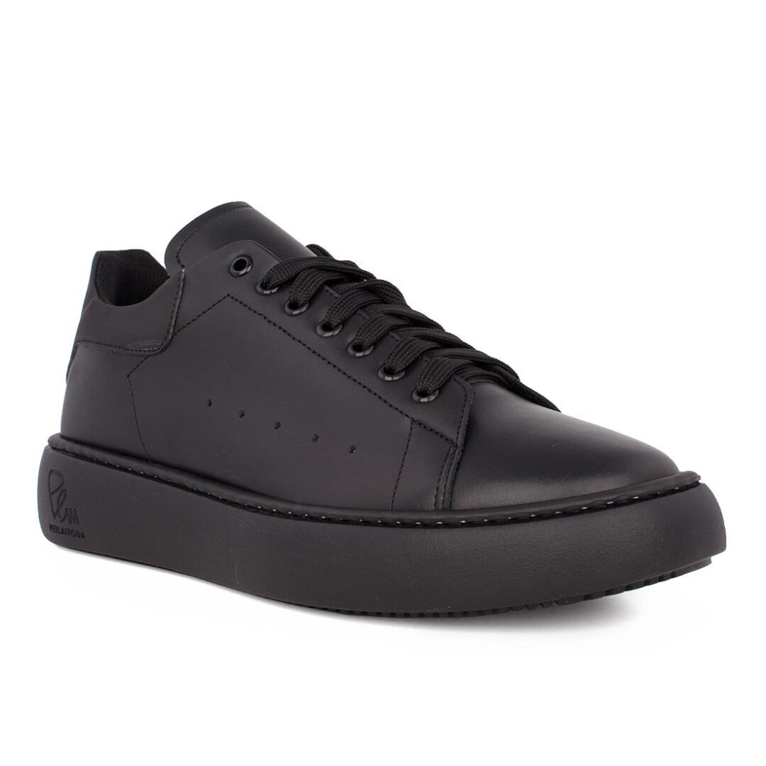PERLAMODA ΑΝΔΡΙΚΑ ΔΕΡΜΑΤΙΝΑ EXTRALIGHT SNEAKERS REY1TV BLACK - Image 2