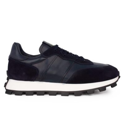 PERLAMODA ΑΝΔΡΙΚΑ ΔΕΡΜΑΤΙΝΑ SNEAKERS 0209 NAVY