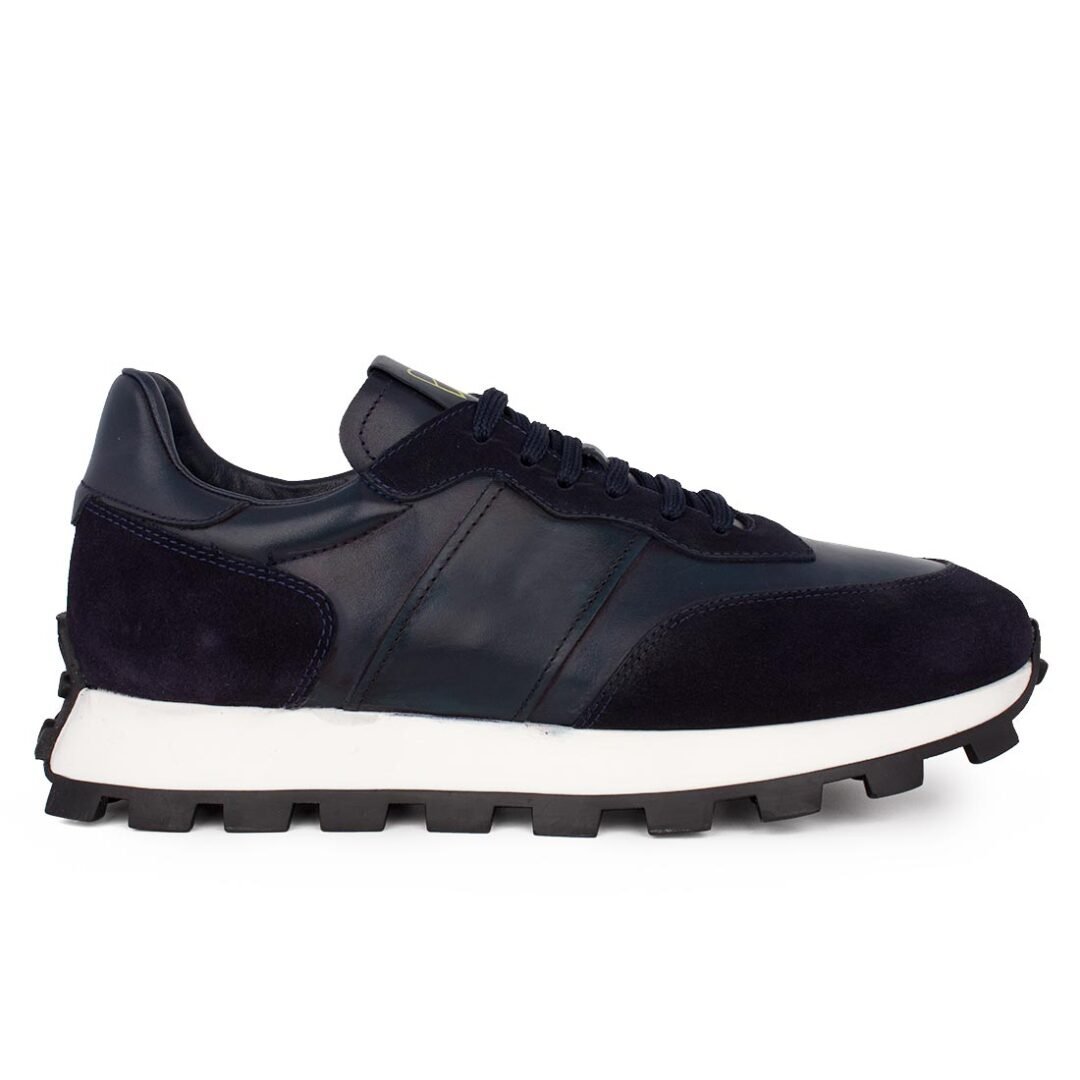 PERLAMODA ΑΝΔΡΙΚΑ ΔΕΡΜΑΤΙΝΑ SNEAKERS 0209 NAVY
