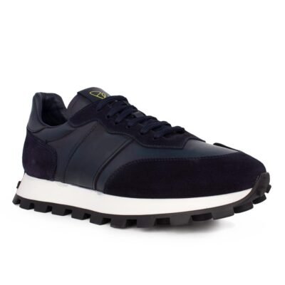 PERLAMODA ΑΝΔΡΙΚΑ ΔΕΡΜΑΤΙΝΑ SNEAKERS 0209 NAVY - Image 2
