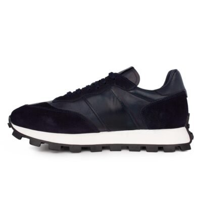 PERLAMODA ΑΝΔΡΙΚΑ ΔΕΡΜΑΤΙΝΑ SNEAKERS 0209 NAVY - Image 3