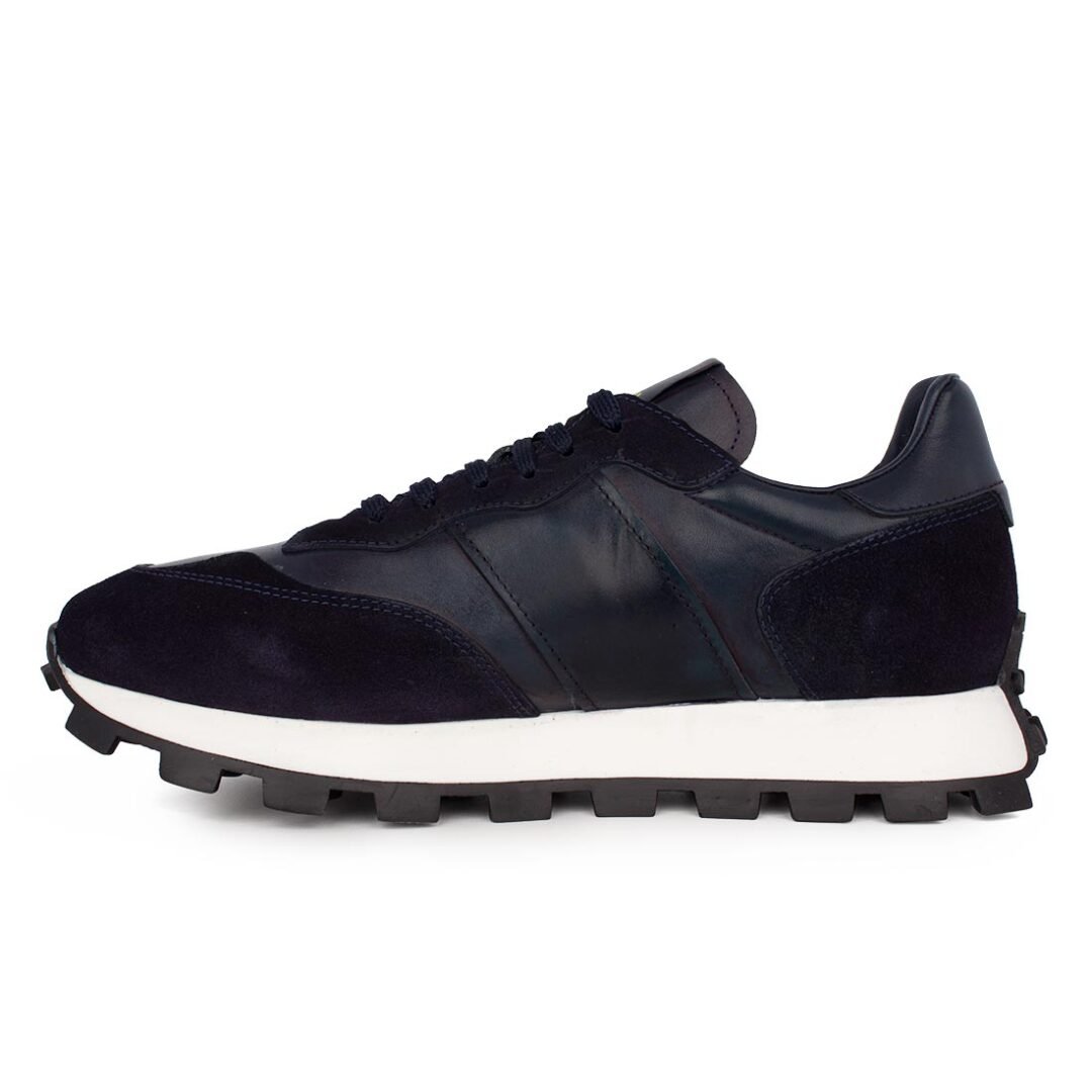 PERLAMODA ΑΝΔΡΙΚΑ ΔΕΡΜΑΤΙΝΑ SNEAKERS 0209 NAVY - Image 3