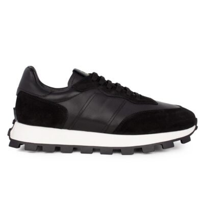 PERLAMODA ΑΝΔΡΙΚΑ ΔΕΡΜΑΤΙΝΑ SNEAKERS 0209 BLACK