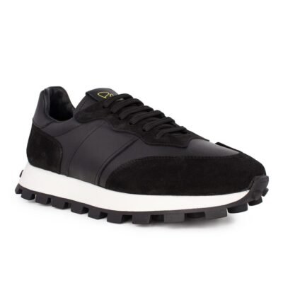 PERLAMODA ΑΝΔΡΙΚΑ ΔΕΡΜΑΤΙΝΑ SNEAKERS 0209 BLACK - Image 2
