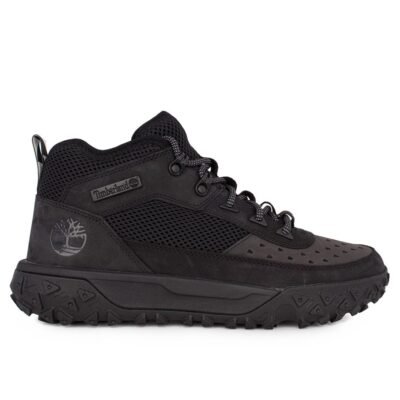 TIMBERLAND ΑΝΔΡΙΚΑ ΔΕΡΜΑΤΙΝΑ ΜΠΟΤΑΚΙΑ GREENSTRIDE MOTION 6 MID LACE HIKER BOOT JET BLACK 0A5VAC 015