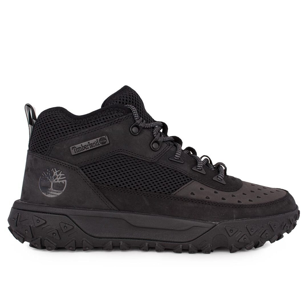 TIMBERLAND ΑΝΔΡΙΚΑ ΔΕΡΜΑΤΙΝΑ ΜΠΟΤΑΚΙΑ GREENSTRIDE MOTION 6 MID LACE HIKER BOOT JET BLACK 0A5VAC 015