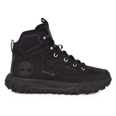 TIMBERLAND ΑΝΔΡΙΚΑ ΔΕΡΜΑΤΙΝΑ ΜΠΟΤΑΚΙΑ GREENSTRIDE MOTION 6 MID LACE HIKER BOOT JET BLACK 1A67P4 015