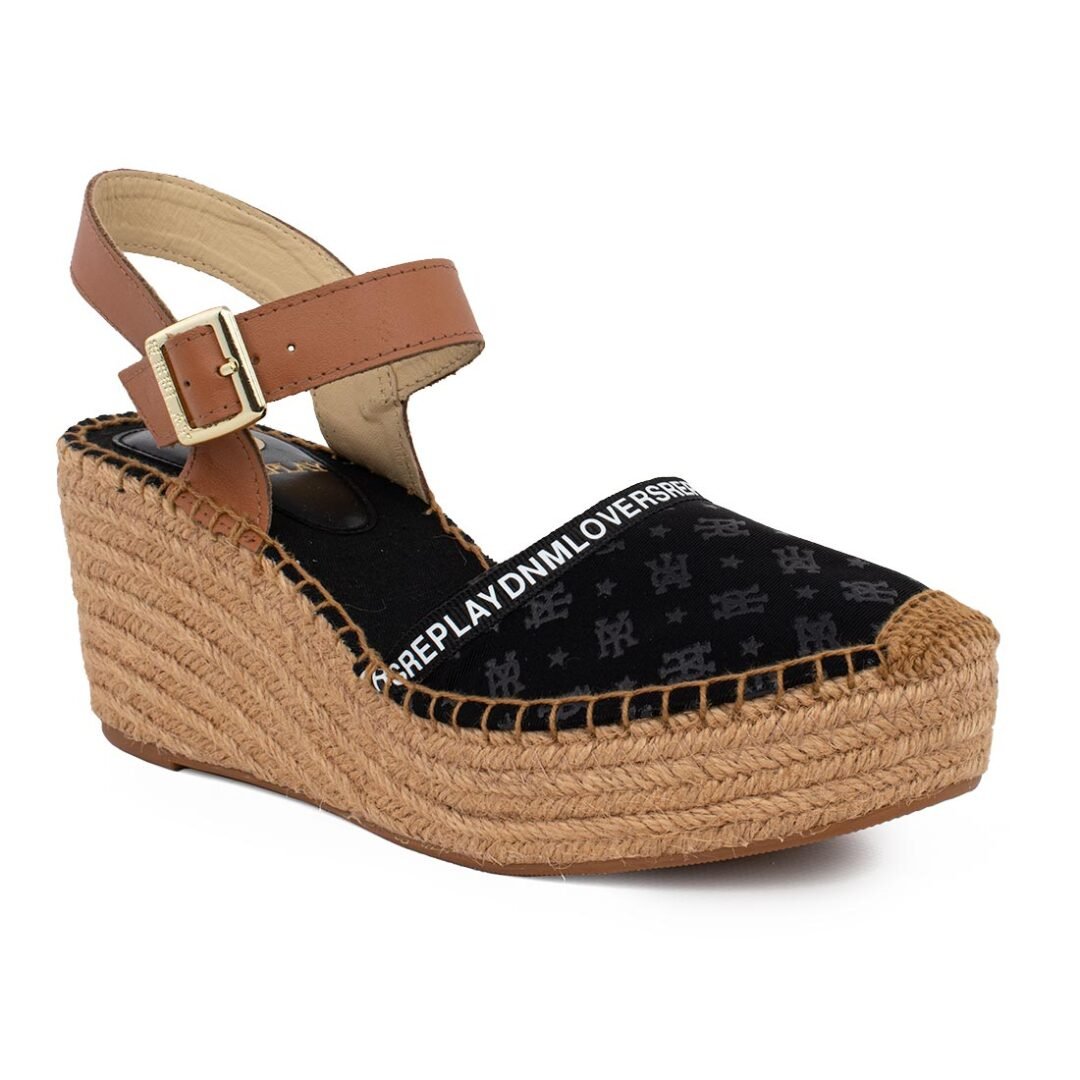 REPLAY ΓΥΝΑΙΚΕΙΕΣ ΥΦΑΣΜΑΤΙΝΕΣ ΕΣΠΑΝΤΡΙΓΙΕΣ SUSAN LYCRA PRINT RP5L0012T 003 BLACK - Image 2