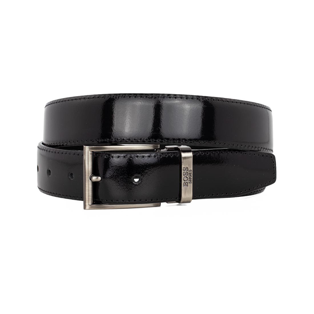 BOSS SHOES ΑΝΔΡΙΚΗ ΔΕΡΜΑΤΙΝΗ ΖΩΝΗ UB004 ΜΑΥΡΟ ΦΛΩΡΕΝΤΙΚ