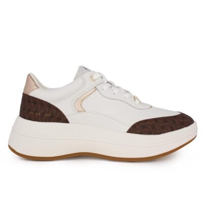 GEOX ΓΥΝΑΙΚΕΙΑ ΔΕΡΜΑΤΙΝΑ COMFORT SNEAKERS D SPHERICA ECUB-3 D WHITE/BROWN