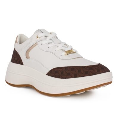 GEOX ΓΥΝΑΙΚΕΙΑ ΔΕΡΜΑΤΙΝΑ COMFORT SNEAKERS D SPHERICA ECUB-3 D WHITE/BROWN - Image 2