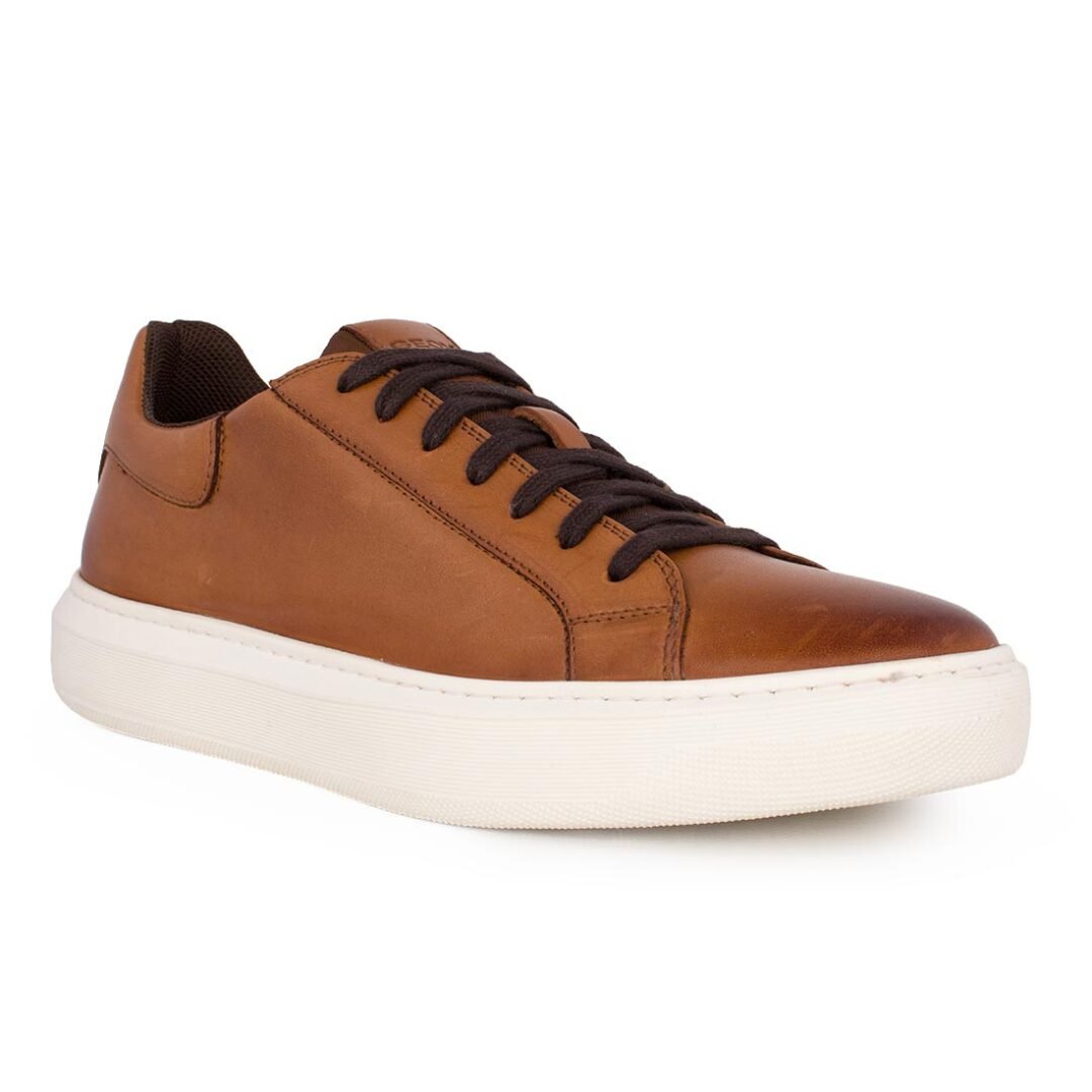 GEOX ΑΝΔΡΙΚΑ ΔΕΡΜΑΤΙΝΑ SNEAKERS U DEIVEN D LIGHT BROWN - Image 2