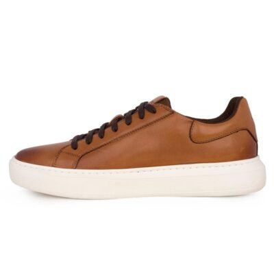 GEOX ΑΝΔΡΙΚΑ ΔΕΡΜΑΤΙΝΑ SNEAKERS U DEIVEN D LIGHT BROWN - Image 3