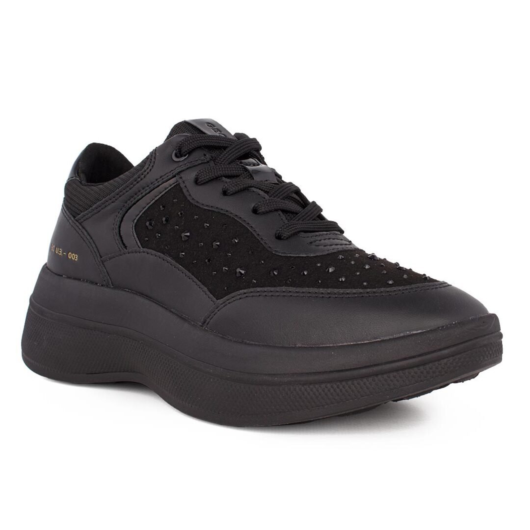 GEOX ΓΥΝΑΙΚΕΙΑ ΔΕΡΜΑΤΙΝΑ COMFORT SNEAKERS D SPHERICA ECUB-3 C BLACK - Image 2