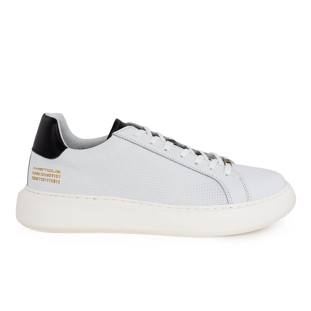 AMBITIOUS ΑΝΔΡΙΚΑ ΔΕΡΜΑΤΙΝΑ SNEAKERS ECLIPSE 10634 WHITE/BLACK