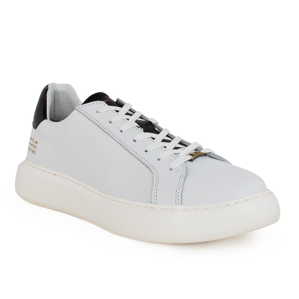 AMBITIOUS ΑΝΔΡΙΚΑ ΔΕΡΜΑΤΙΝΑ SNEAKERS ECLIPSE 10634 WHITE/BLACK - Image 2