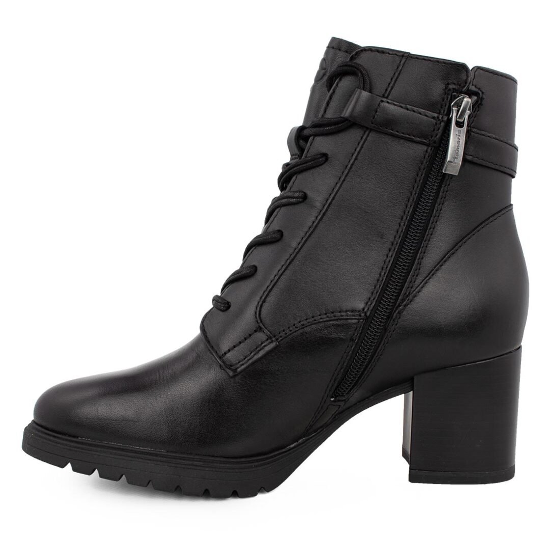 TAMARIS ΓΥΝΑΙΚΕΙΑ ΔΕΡΜΑΤΙΝΑ ΜΠΟΤΑΚΙΑ ΜΕ ΤΑΚΟΥΝΙ 1-25106-41 001 ΜΑΥΡΑ - Image 3
