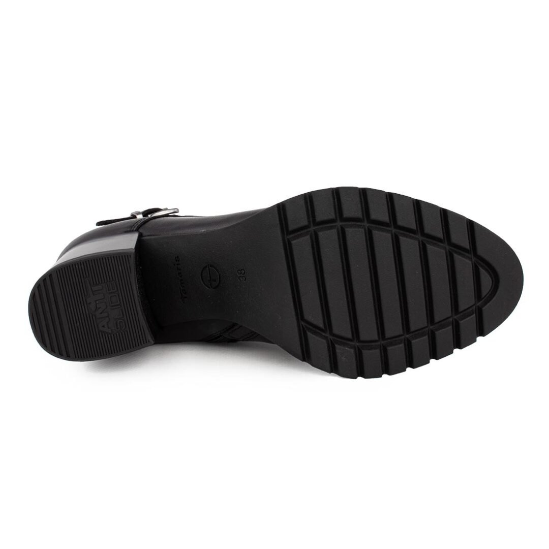 TAMARIS ΓΥΝΑΙΚΕΙΑ ΔΕΡΜΑΤΙΝΑ ΜΠΟΤΑΚΙΑ ΜΕ ΤΑΚΟΥΝΙ 1-25106-41 001 ΜΑΥΡΑ - Image 4