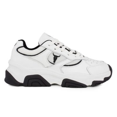 WINDSOR SMITH ΓΥΝΑΙΚΕΙΑ ΔΕΡΜΑΤΙΝΑ SNEAKERS GHOSTED WHITE/BLACK