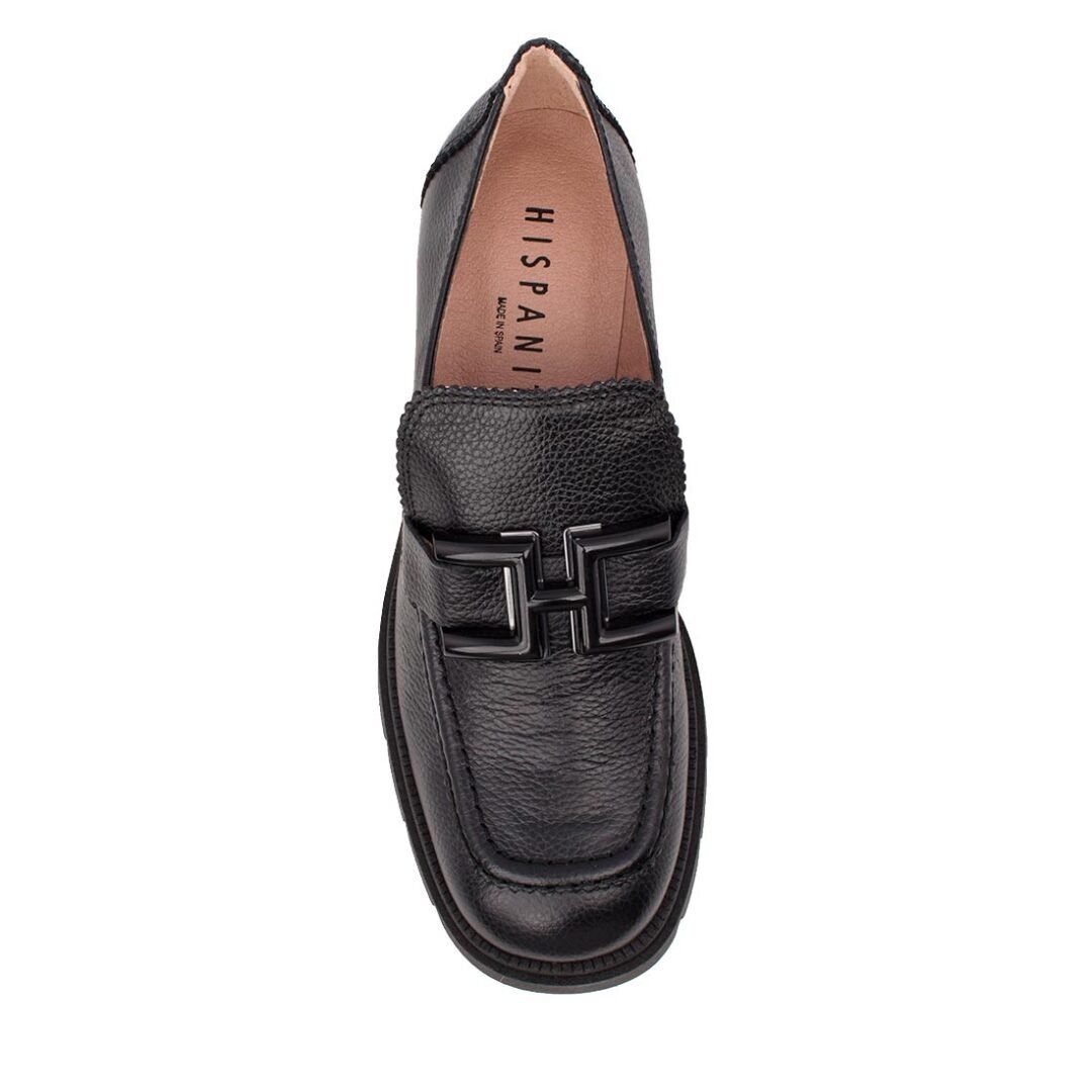 HISPANITAS ΓΥΝΑΙΚΕΙΑ ΔΕΡΜΑΤΙΝΑ LOAFERS ΜΕ ΤΑΚΟΥΝΙ EVEREST HI243604 BLACK - Image 5