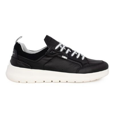 AMBITIOUS ΑΝΔΡΙΚΑ ΔΕΡΜΑΤΙΝΑ XLight COMFORT SNEAKERS 12806-7054AM BLACK