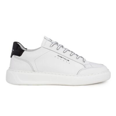 AMBITIOUS ΑΝΔΡΙΚΑ ΔΕΡΜΑΤΙΝΑ XLight SNEAKERS 12861-4838AM WHITE/BLACK