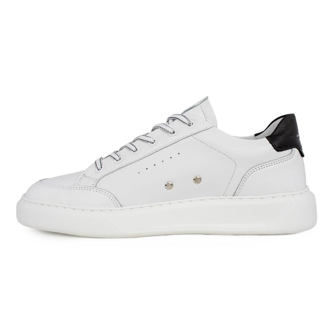 AMBITIOUS ΑΝΔΡΙΚΑ ΔΕΡΜΑΤΙΝΑ XLight SNEAKERS 12861-4838AM WHITE/BLACK - Image 3