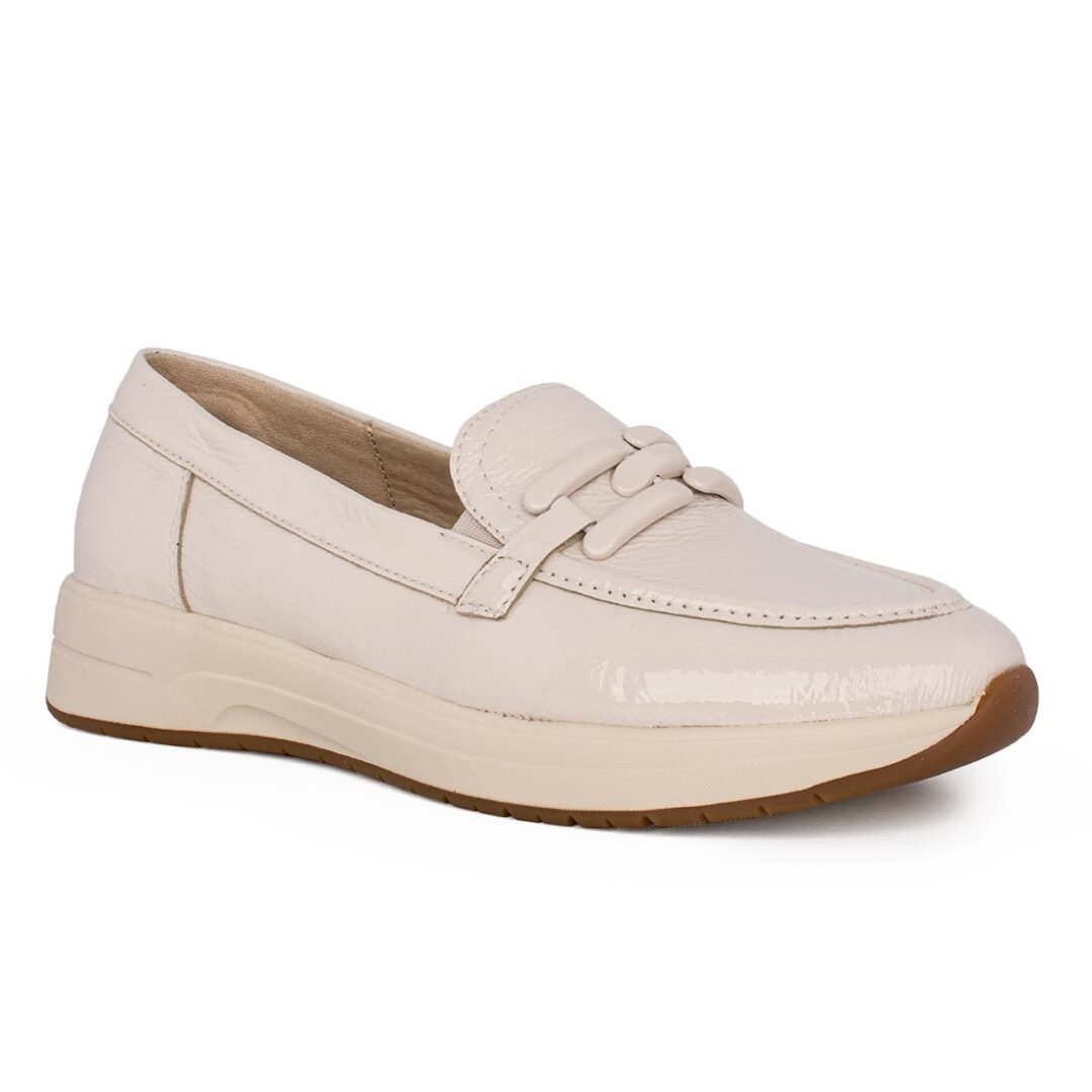 TAMARIS COMFORT ΓΥΝΑΙΚΕΙΑ ΔΕΡΜΑΤΙΝΑ LOAFERS 8-84700-42 424 CREME PATENT - Image 2