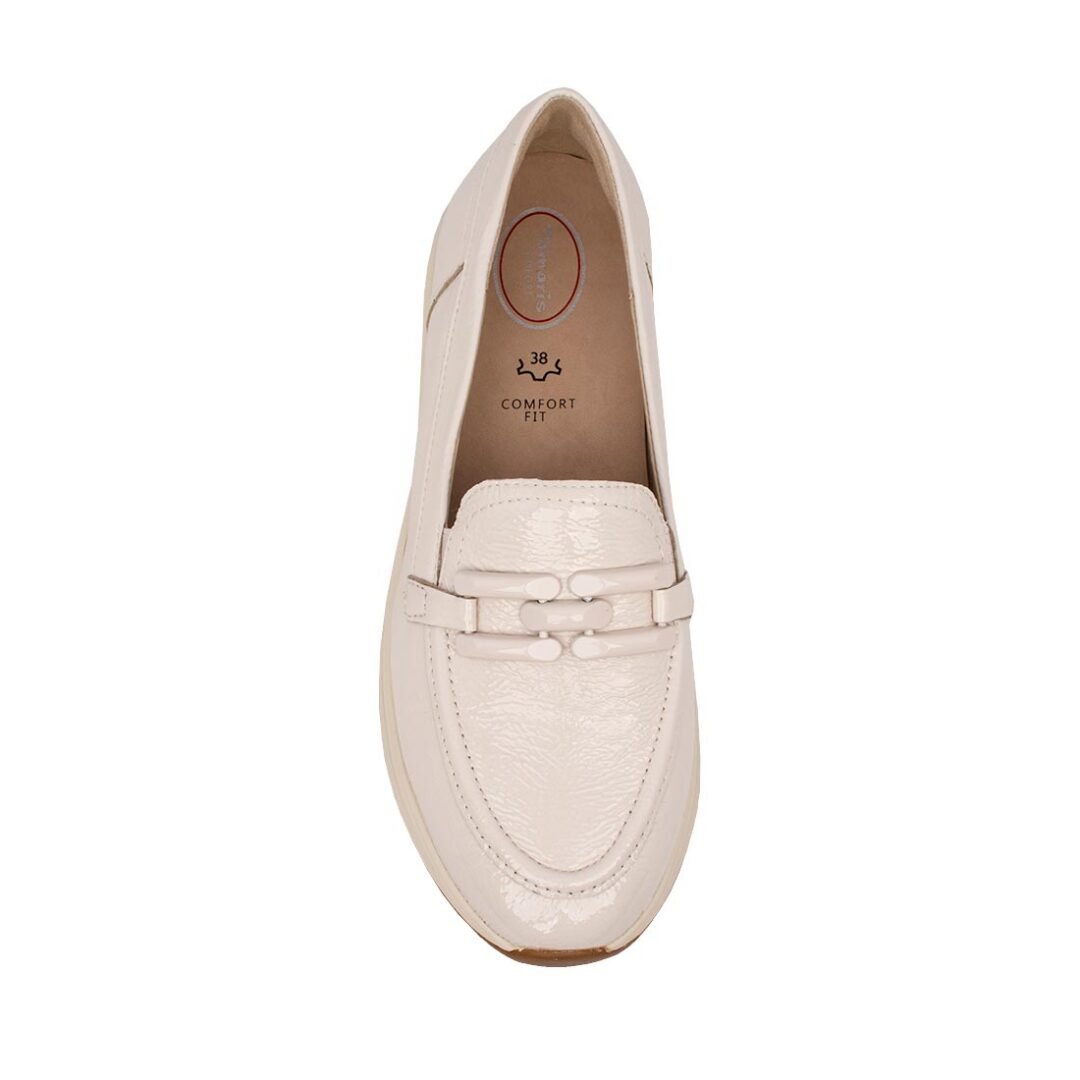 TAMARIS COMFORT ΓΥΝΑΙΚΕΙΑ ΔΕΡΜΑΤΙΝΑ LOAFERS 8-84700-42 424 CREME PATENT - Image 5