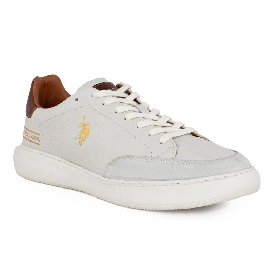 US POLO ΑΝΔΡΙΚΑ ΔΕΡΜΑΤΙΝΑ SNEAKERS CRYME005 WHITE - Image 2