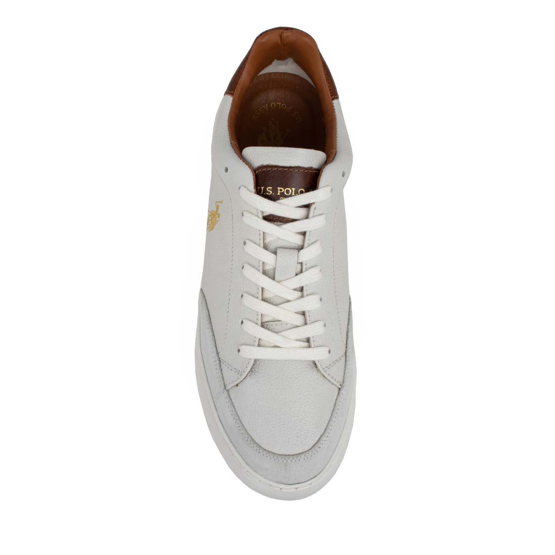 US POLO ΑΝΔΡΙΚΑ ΔΕΡΜΑΤΙΝΑ SNEAKERS CRYME005 WHITE - Image 5
