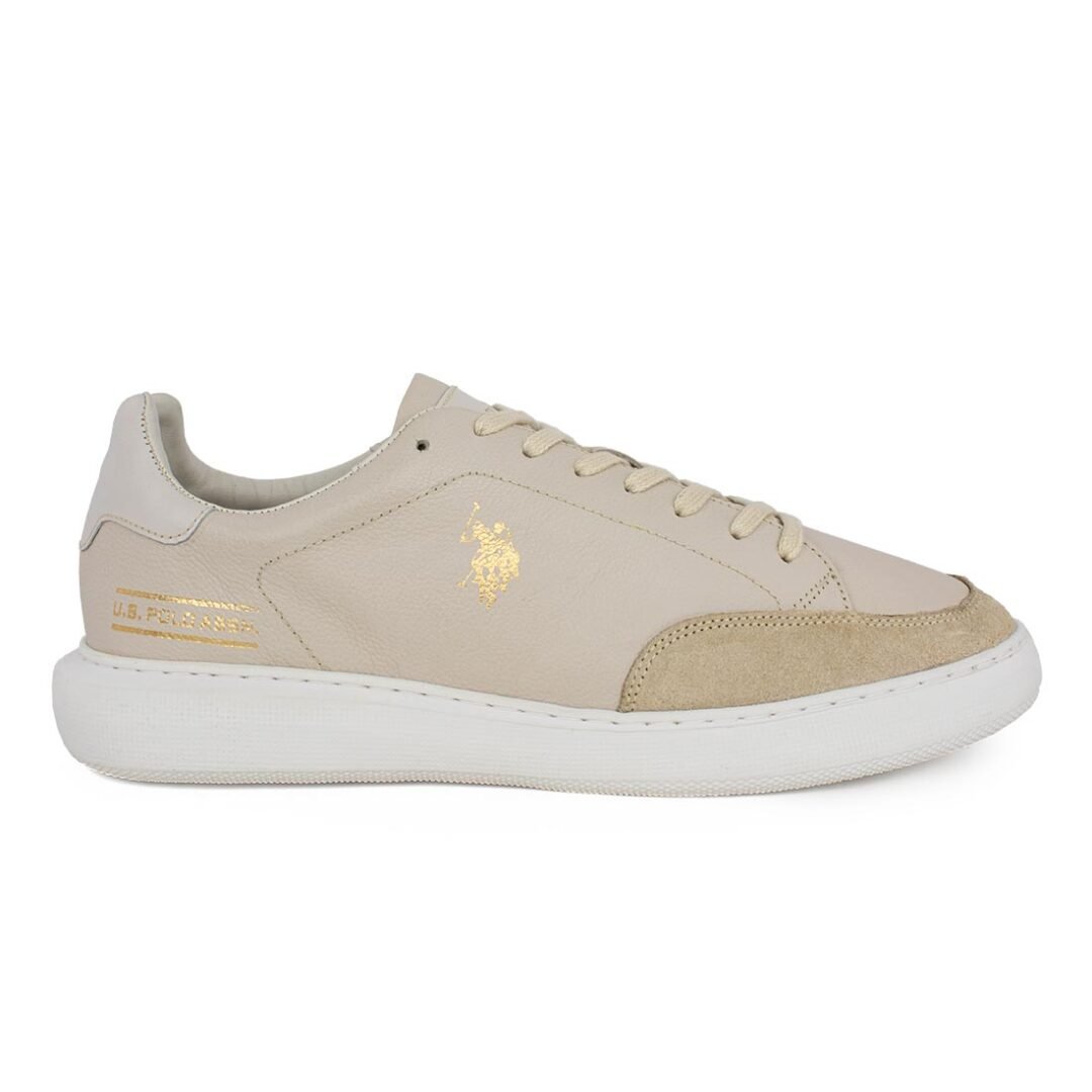 US POLO ΑΝΔΡΙΚΑ ΔΕΡΜΑΤΙΝΑ SNEAKERS CRYME005 BEIGE